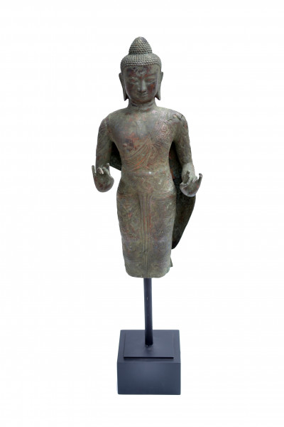 Buste bouddha bronze sur socle