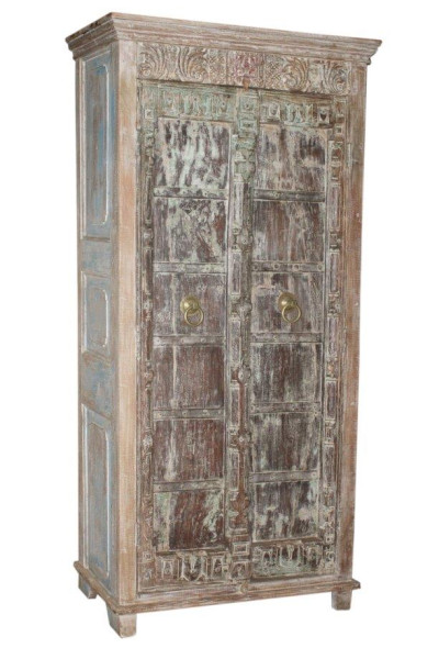 Meuble ancienne porte patiné . Inde