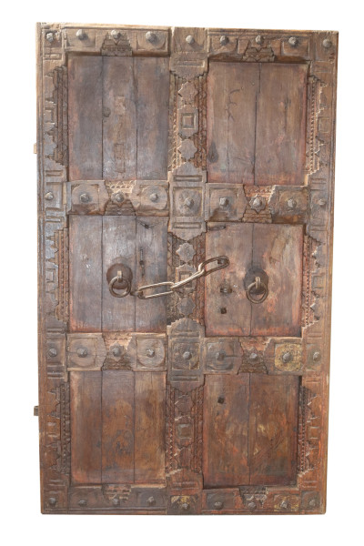 Old haveli door in wood. India