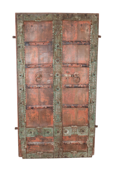 Old haveli door in wood. India