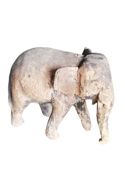 old teak wood elephant; Thailand