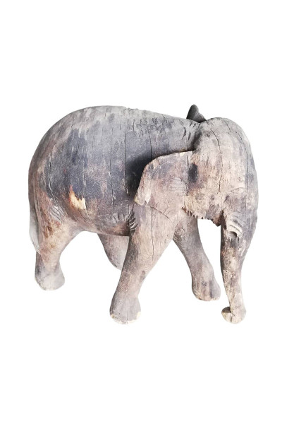 old teak wood elephant; Thailand