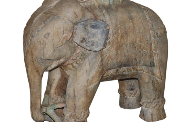 old teak wood elephant; Thailand