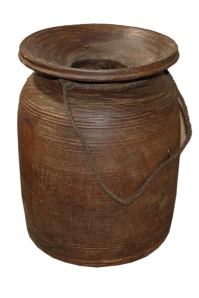 Old  wood preservation pot. India